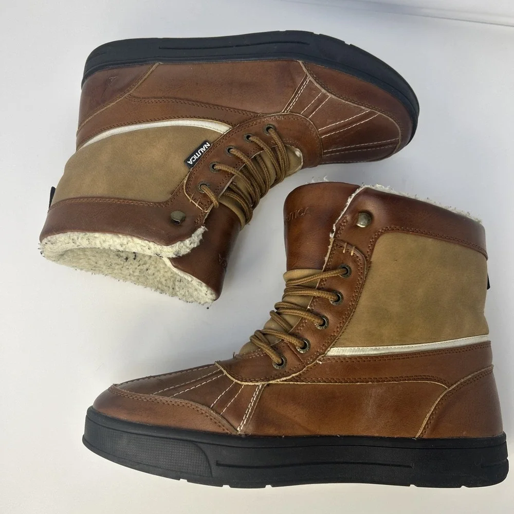 Nautica Men's Lockview Duck Boots - Brown/Tan - Size‎ 11 - Winter Snow Boots